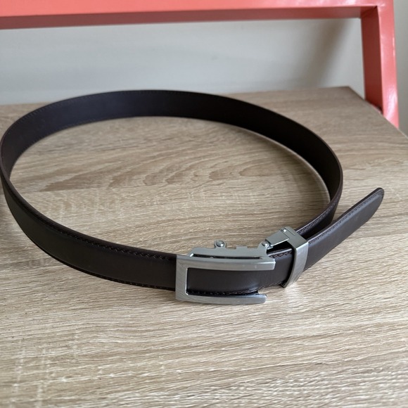 Anson Other - Anson Men's Adjustable Ratchet Leather Belt 1.25 Inch, Dark Brown Silver Buckle